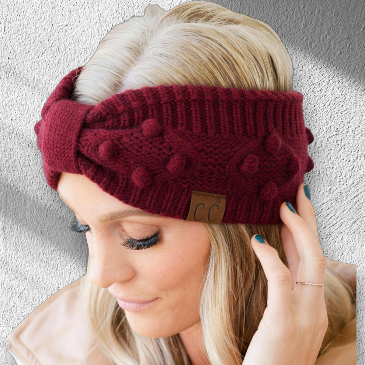 CC Crafted Pom Detail Head Wrap