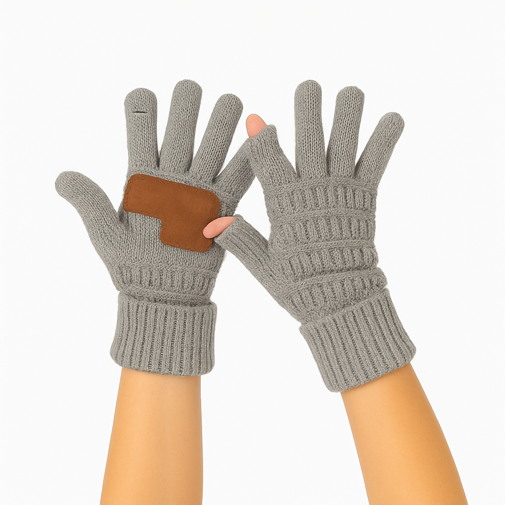 C.C® Touchscreen Compatible Gloves - Cable Knit Winter Gloves for Women & Men