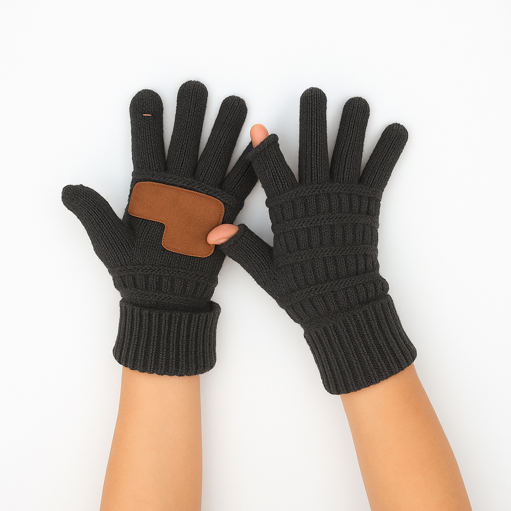 C.C® Touchscreen Compatible Gloves - Cable Knit Winter Gloves for Women & Men
