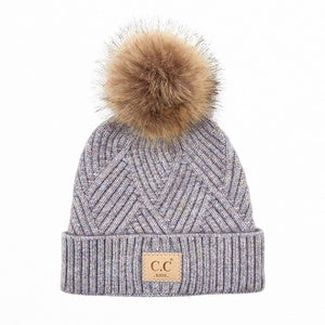 CC Criss-Cross Suede Patch Beanie | Adult and Kid Sizes - Truly Contagious