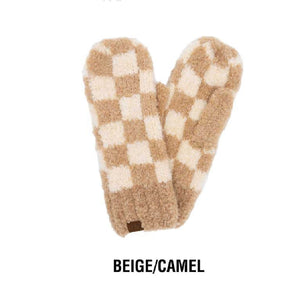 CC Checkered Boucle Oh-So-Soft Mittens - Truly Contagious