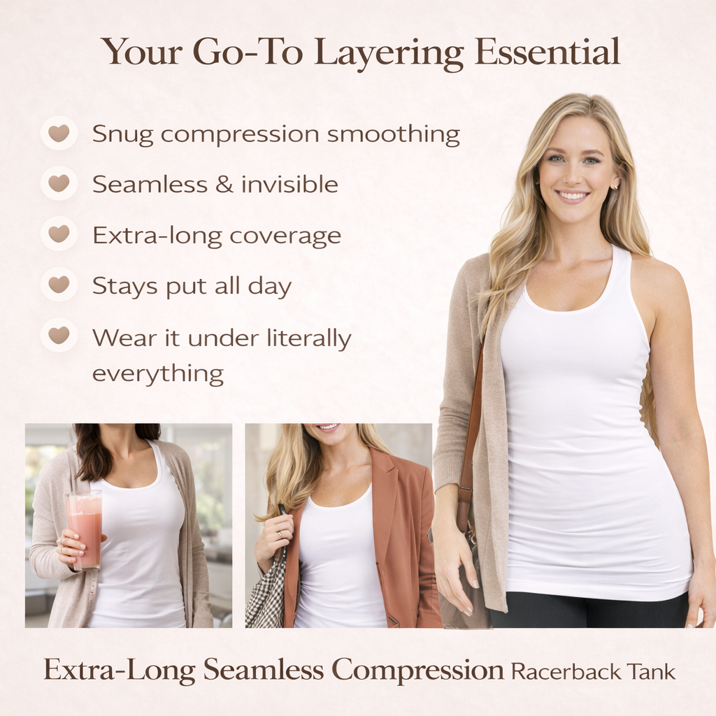 Extra Long Layering Racerback Tank - Seamless Stretch Racerback Tank