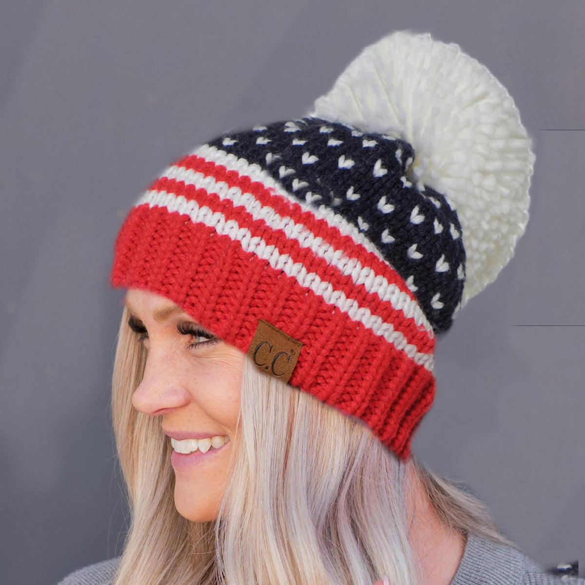 American Beanie with Iceland Wool Pom
