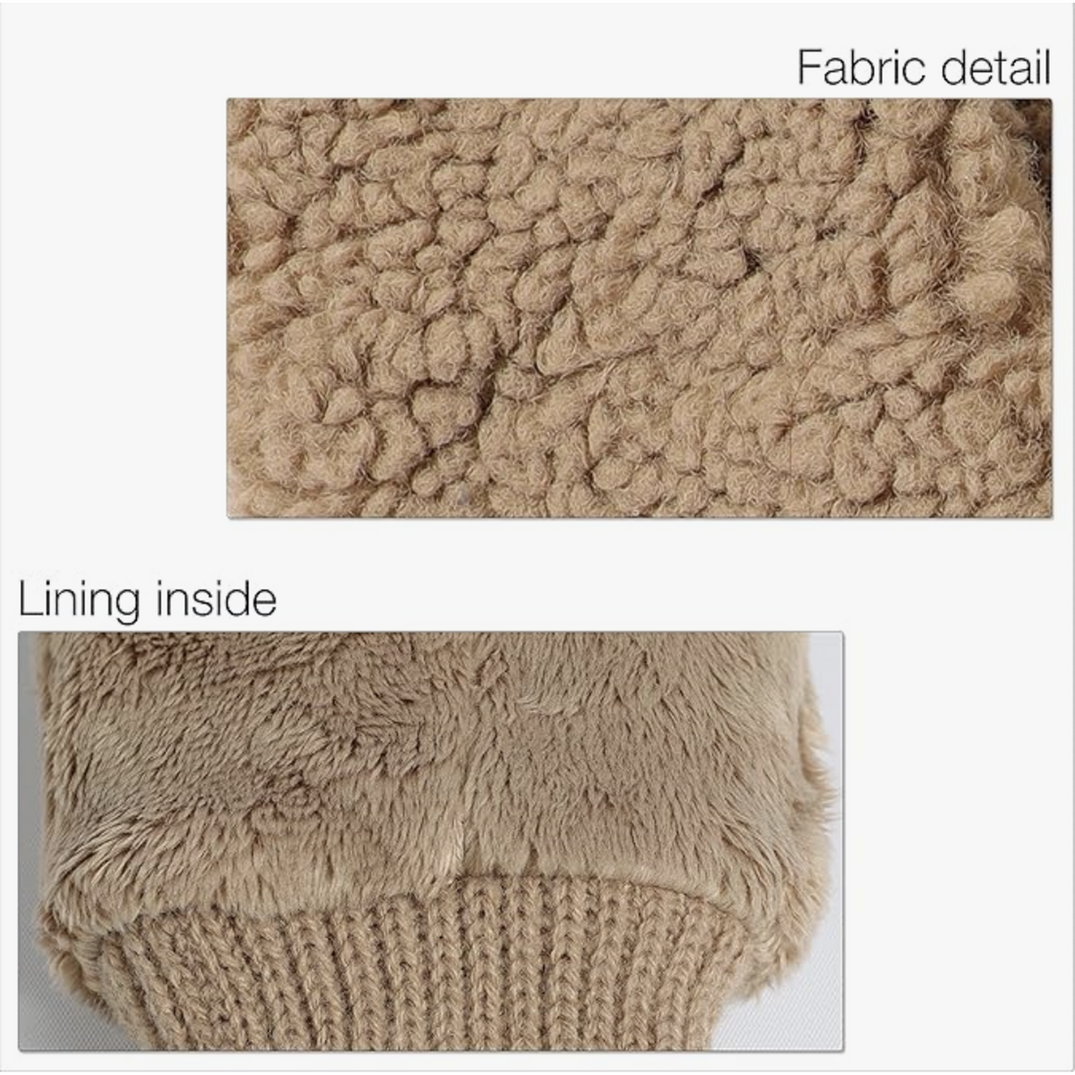 CC Soft Sherpa Mittens - Fold-Down Convertible Winter Mittens