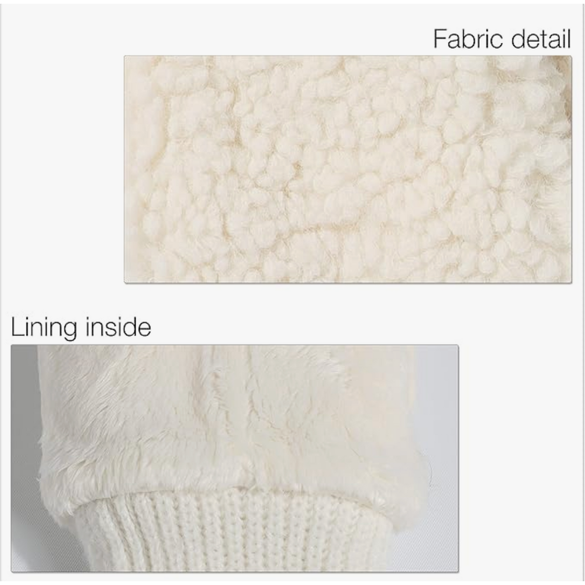 CC Soft Sherpa Mittens - Fold-Down Convertible Winter Mittens