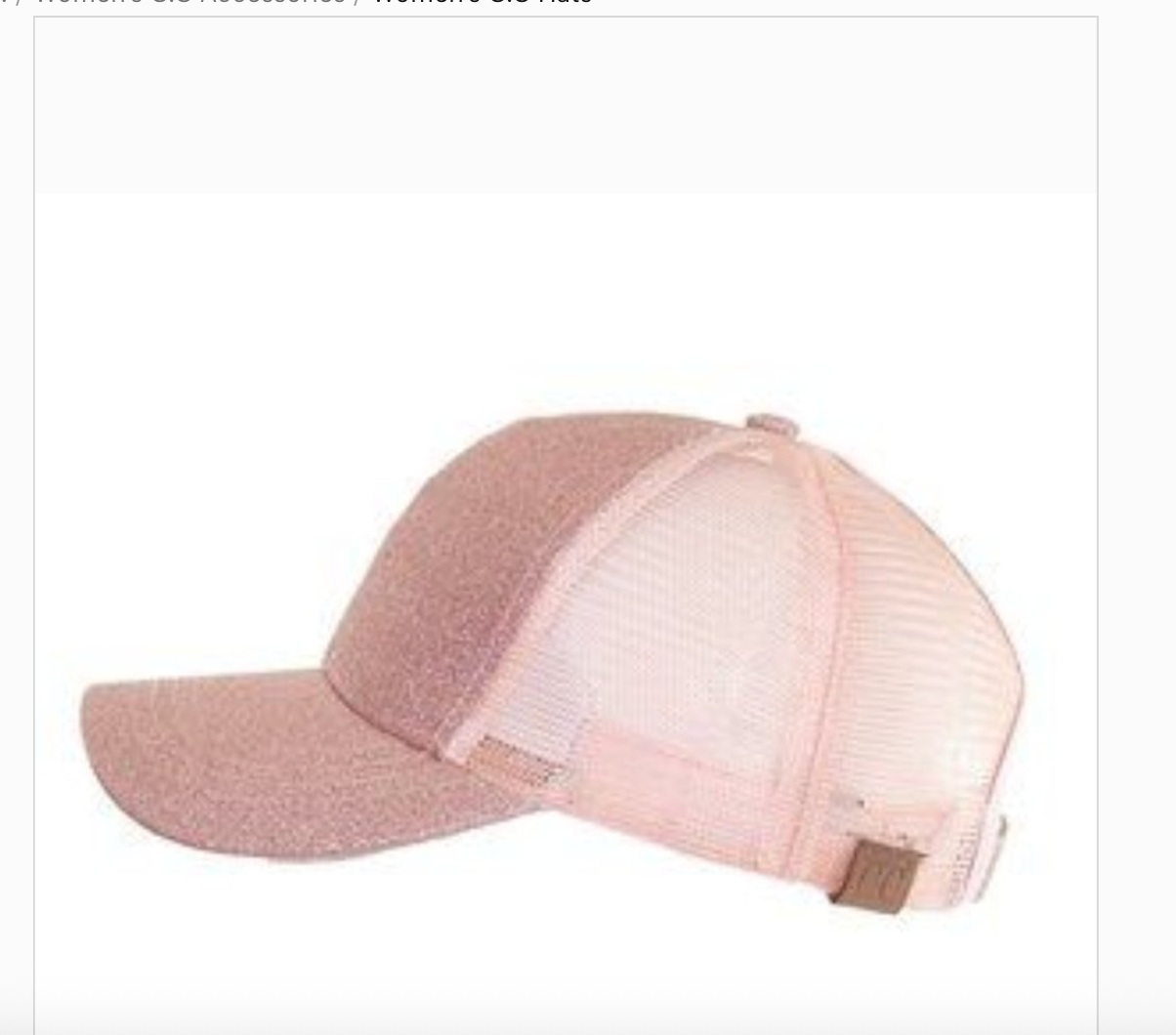 C.C® Glitter Ponytail Cap — Messy Bun Baseball Hat for Women & Teens