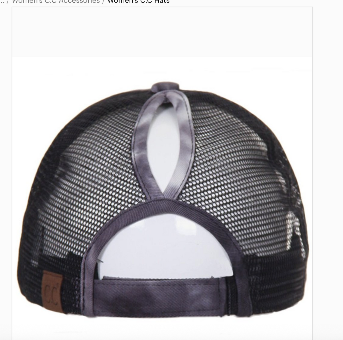 C.C® Tie-Dye Ponytail Cap — Messy Bun Baseball Hat for Women, Teens & Kids