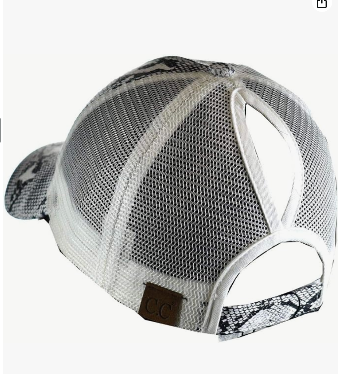 CC Popular Pattern Messy Bun Pony Cap Women, Teens and Kids Trucker Hats