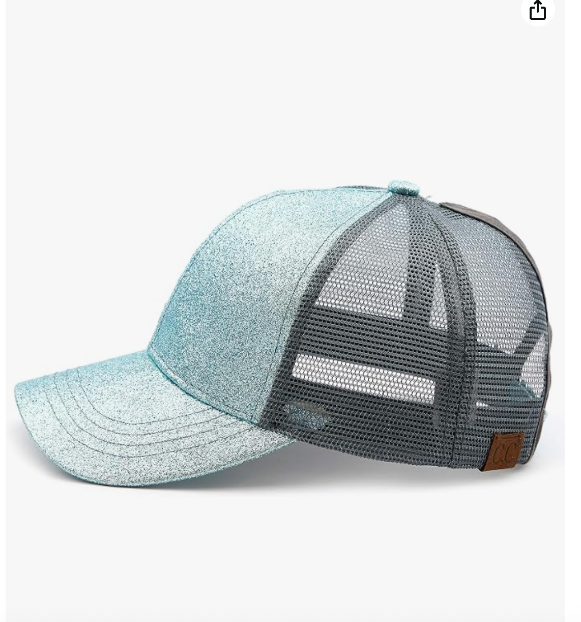 C.C® Glitter Ponytail Cap — Messy Bun Baseball Hat for Women & Teens