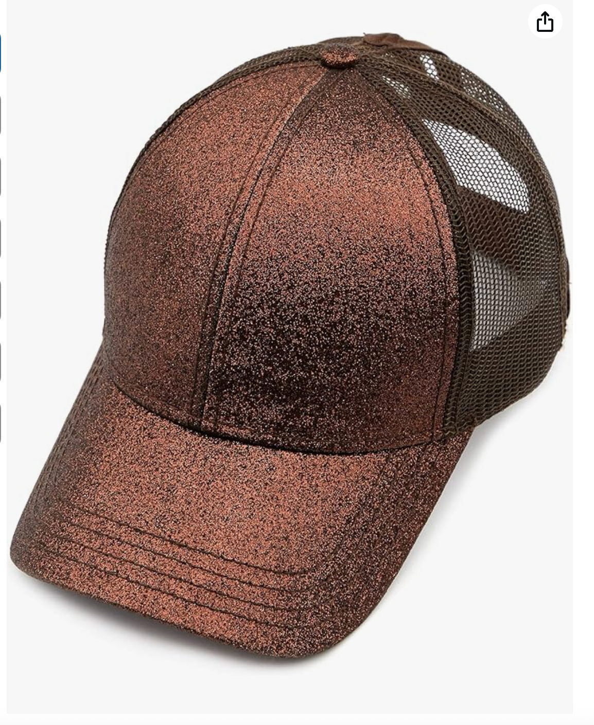 C.C® Glitter Ponytail Cap — Messy Bun Baseball Hat for Women & Teens