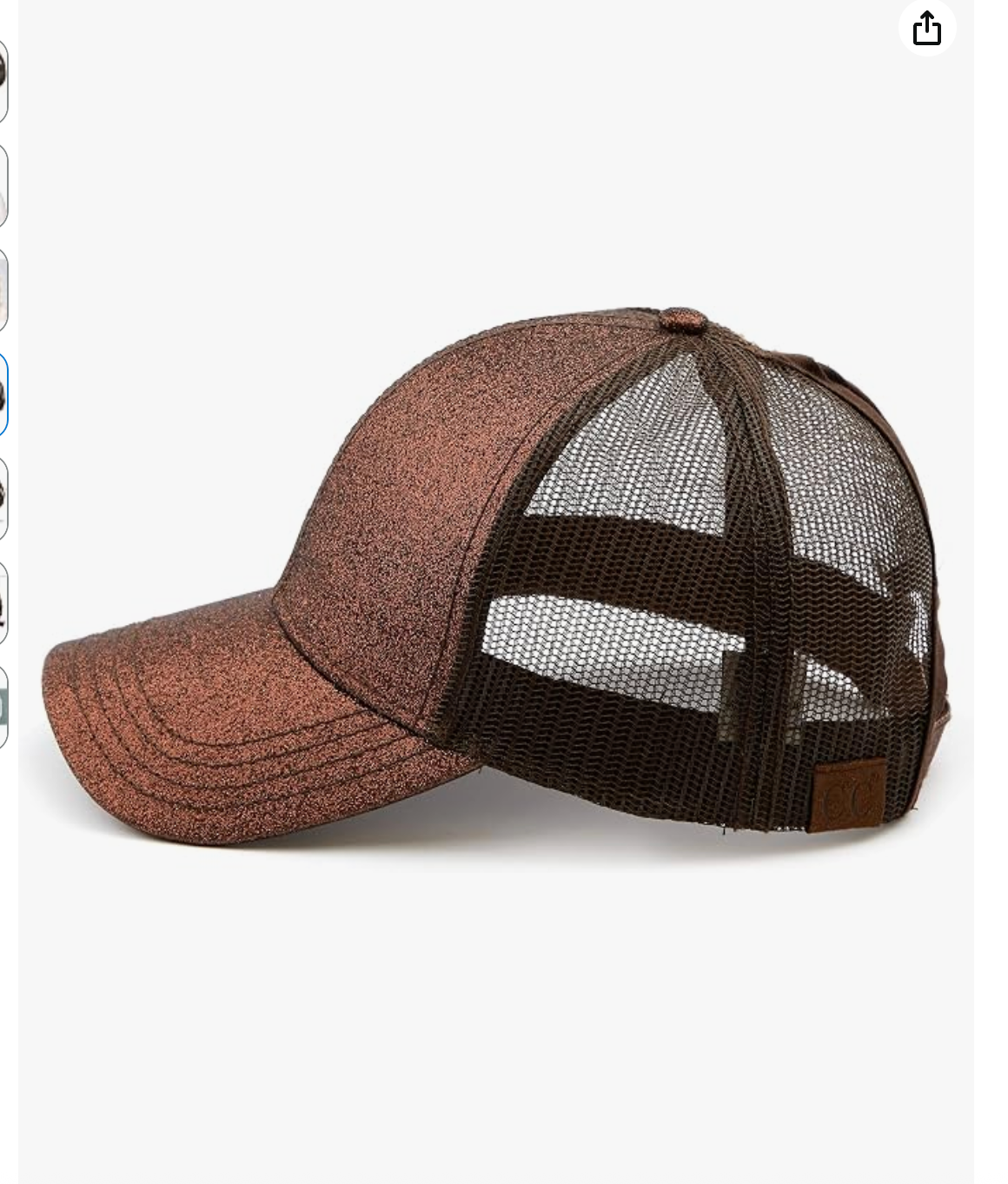 C.C® Glitter Ponytail Cap — Messy Bun Baseball Hat for Women & Teens