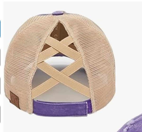 C.C® Multi-Level Criss Cross Ponytail Cap - Women's Baseball Hat for Braids & Buns