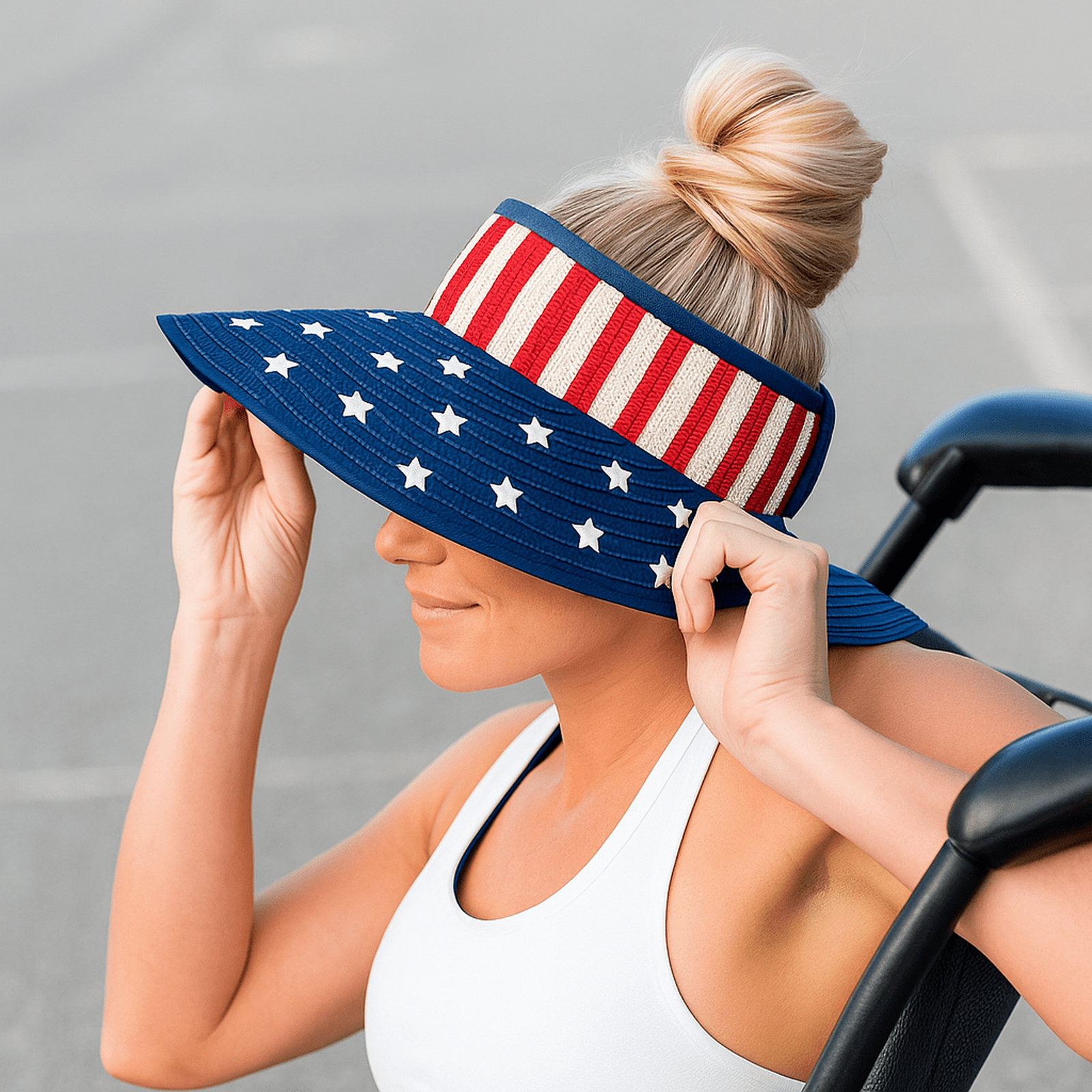 Americana Patriotic Rollable Visor For Adventures, 4th Of July, American Flag Print, Easy To Travel And Roll - Truly Contagious