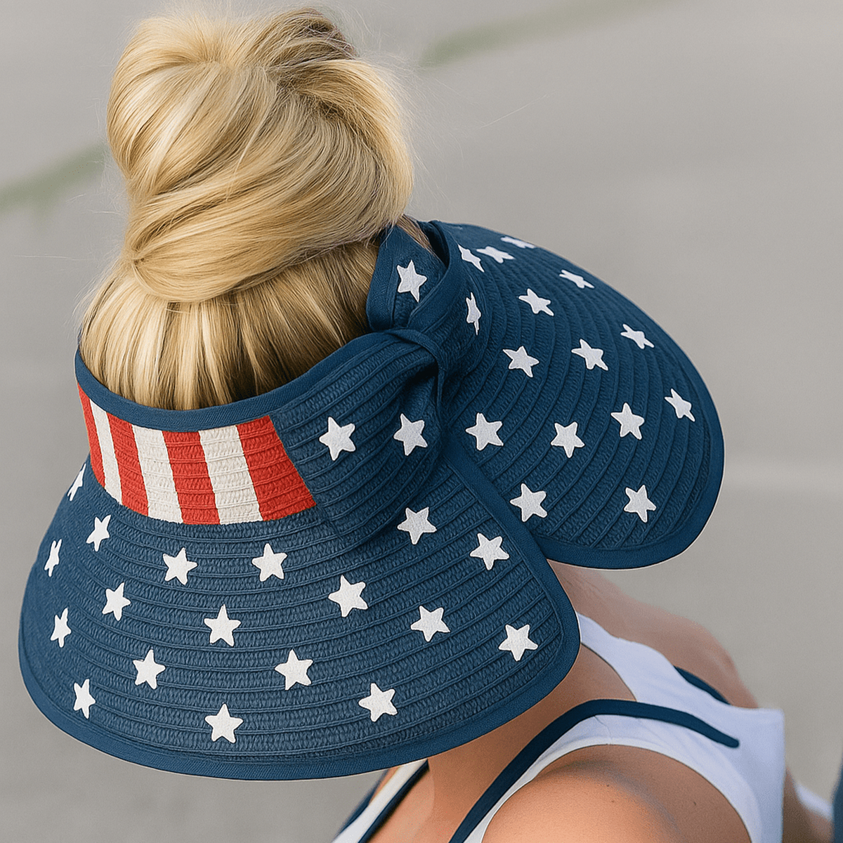 Americana Patriotic Rollable Visor For Adventures, 4th Of July, American Flag Print, Easy To Travel And Roll - Truly Contagious