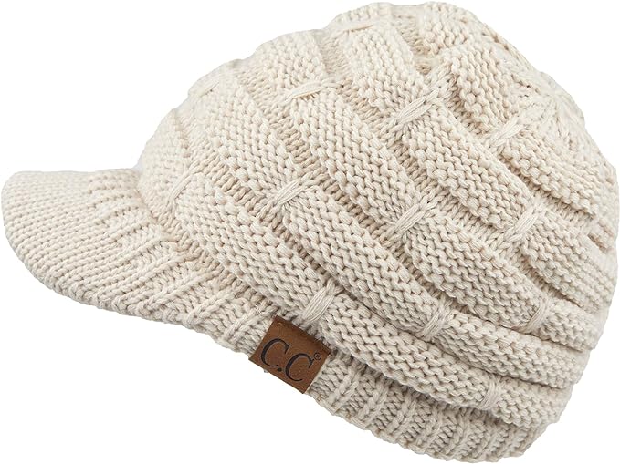 C.C Ribbed Knit Brimmed Beanie Hat