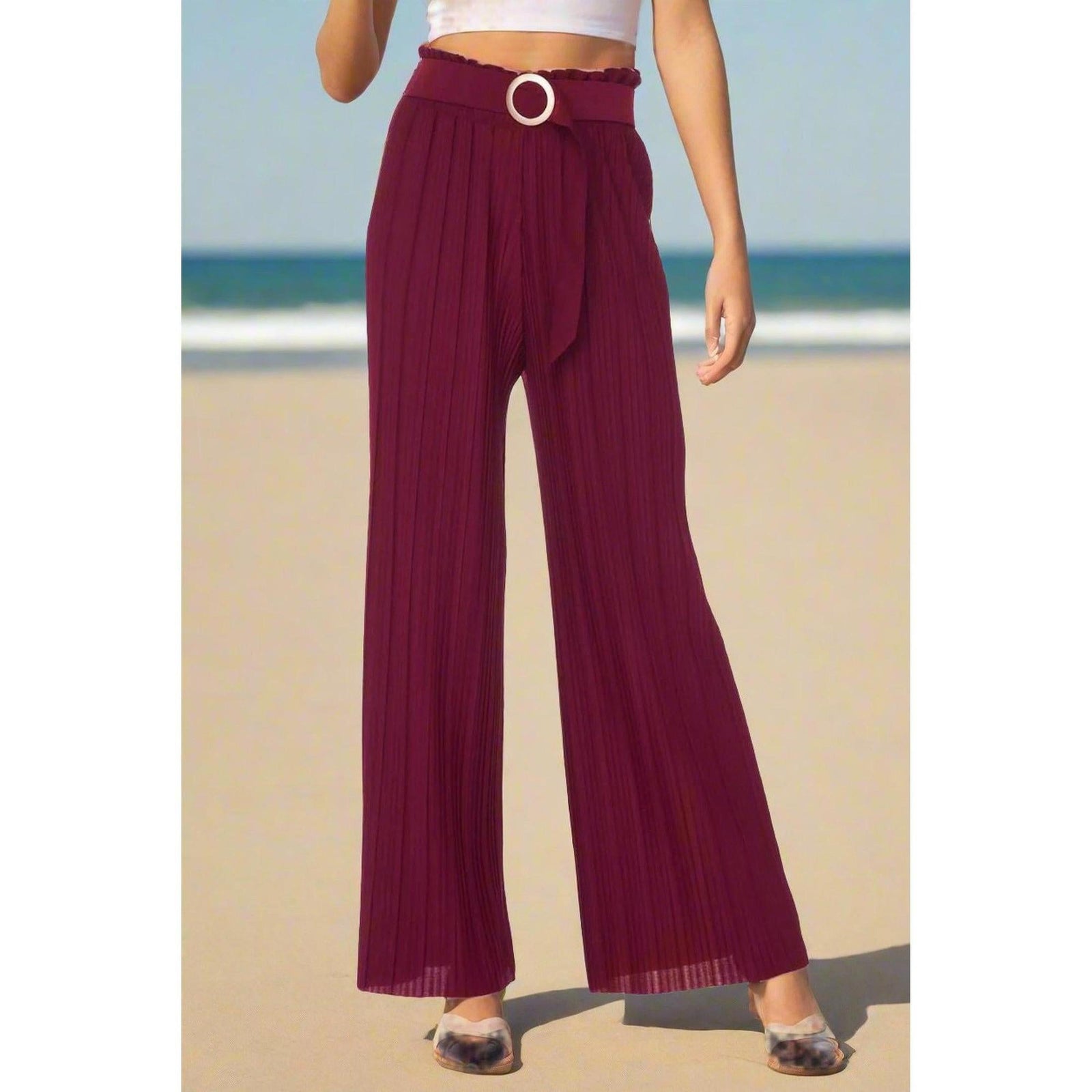 Belted Flowy Beach Pants - Lightweight - Truly Contagious