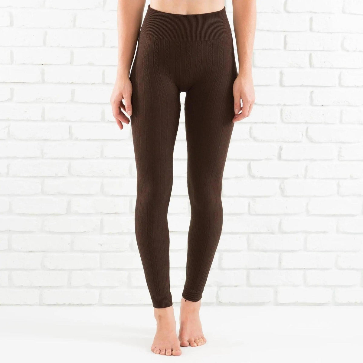 Cable Knit Fleece Lined Leggings | ( Sofra ) - Truly Contagious