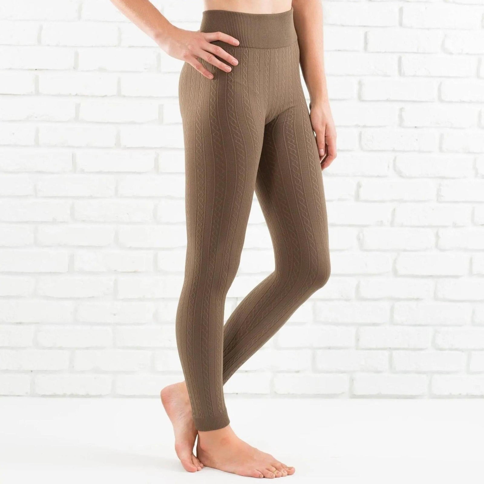 Cable Knit Fleece Lined Leggings | ( Sofra ) - Truly Contagious