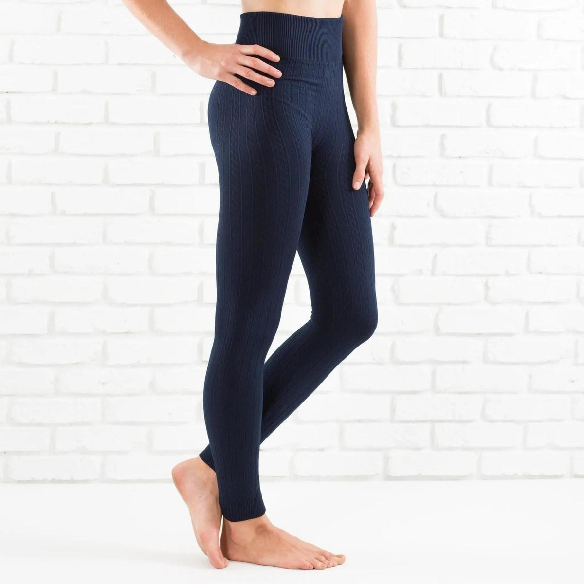 Cable Knit Fleece Lined Leggings | ( Sofra ) - Truly Contagious