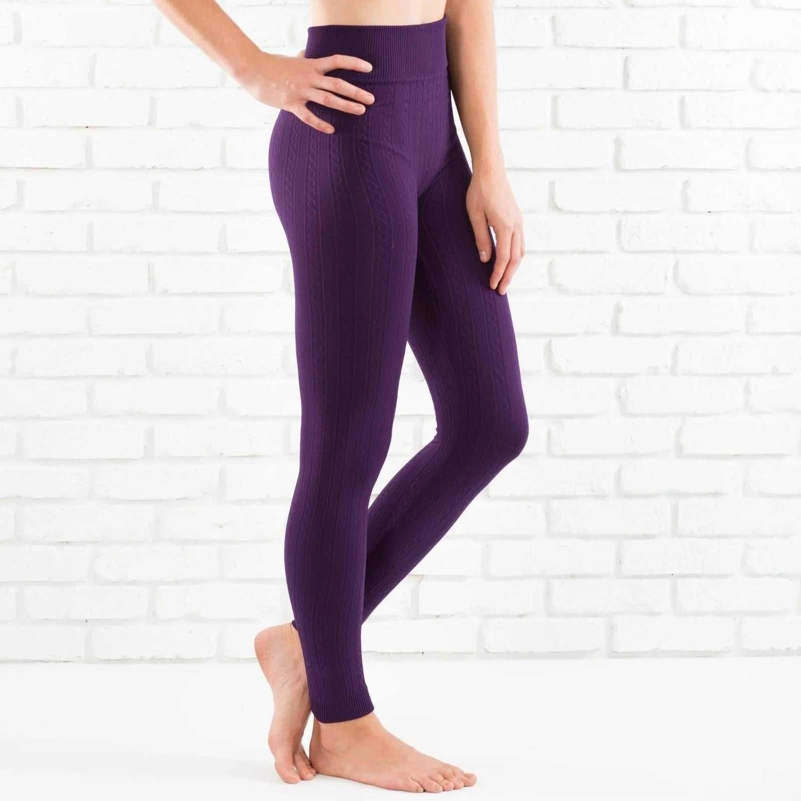 Cable Knit Fleece Lined Leggings | ( Sofra ) - Truly Contagious