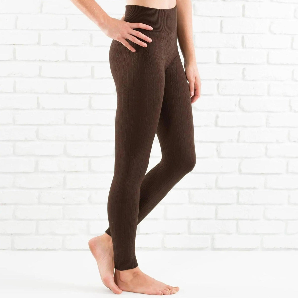 Cable Knit Fleece Lined Leggings | ( Sofra ) - Truly Contagious