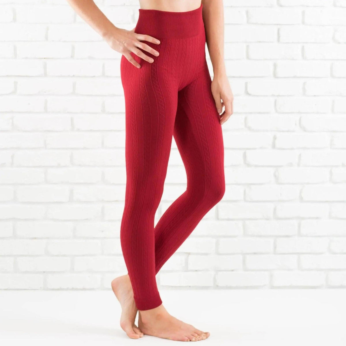 Cable Knit Fleece Lined Leggings | ( Sofra ) - Truly Contagious