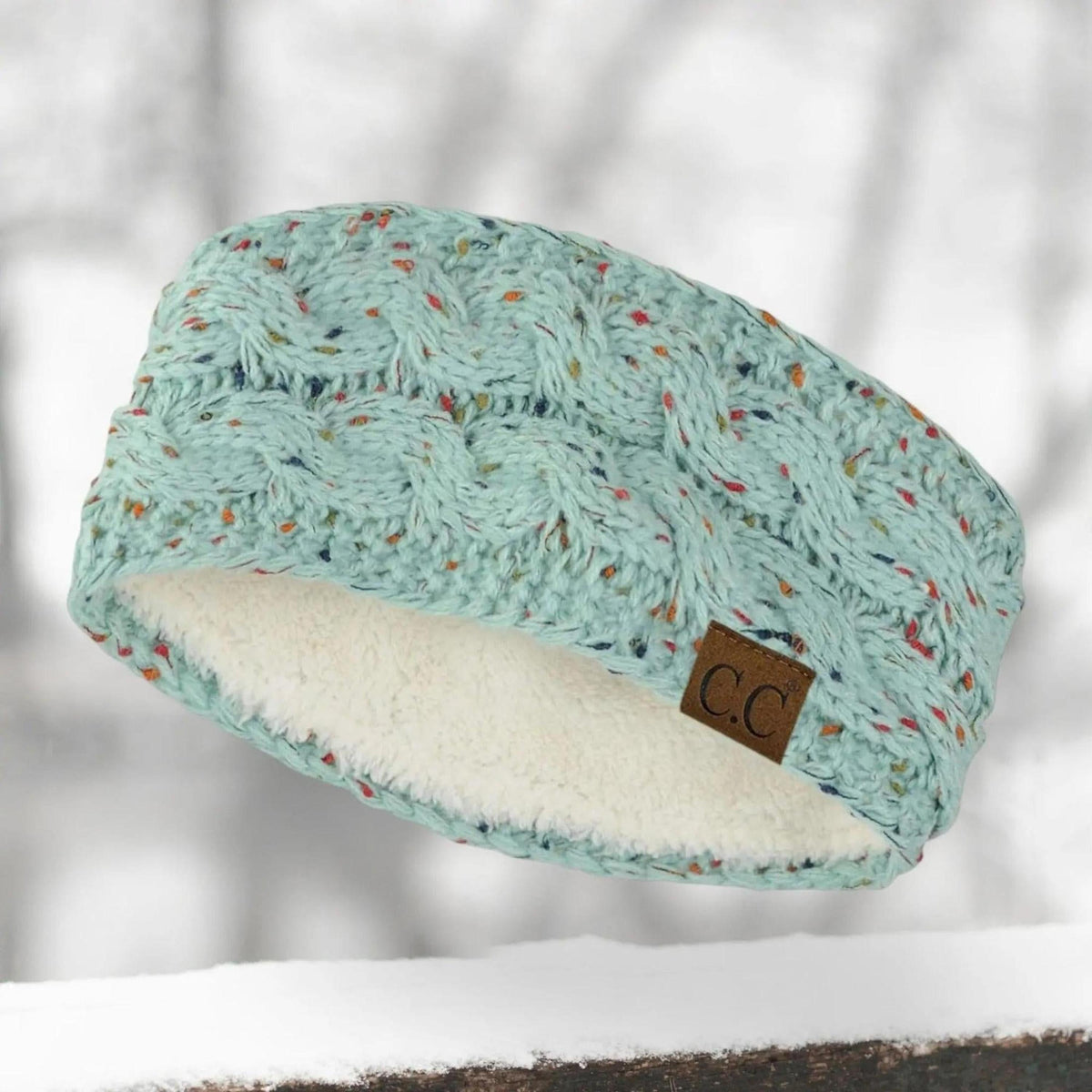 Cable Knit Lined Head Wrap for Women - Warm, Stylish Hair - Friendly Accessory | C.C. Brand - Truly Contagious