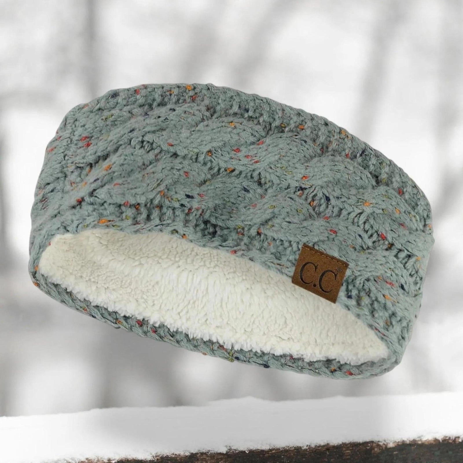 Cable Knit Lined Head Wrap for Women - Warm, Stylish Hair - Friendly Accessory | C.C. Brand - Truly Contagious