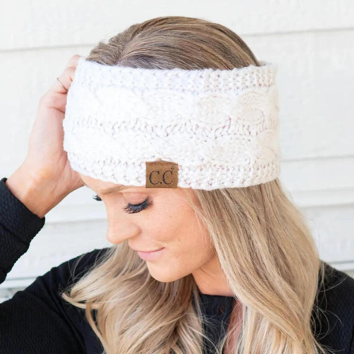 Cable Knit Lined Head Wrap for Women - Warm, Stylish Hair - Friendly Accessory | C.C. Brand - Truly Contagious
