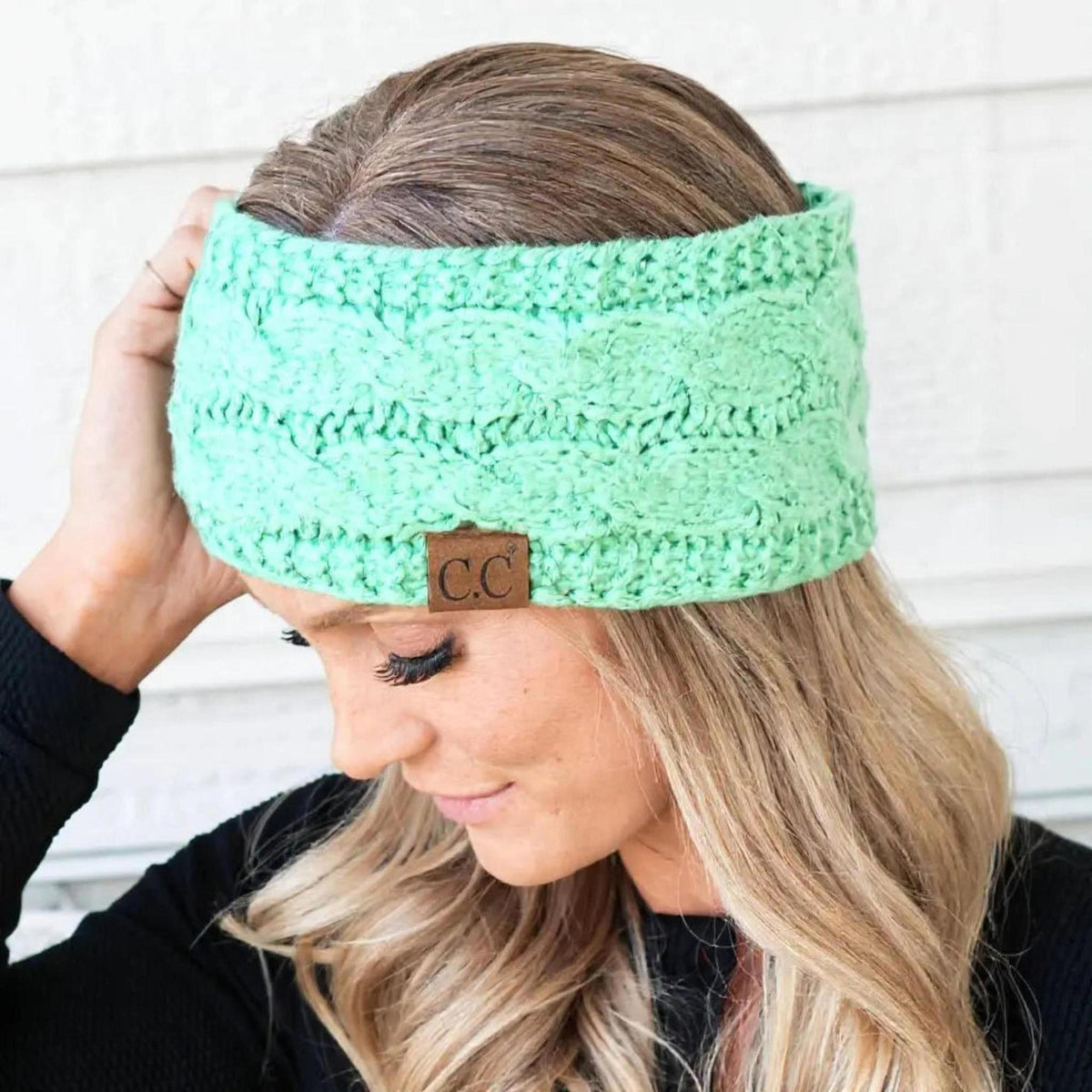 Cable Knit Lined Head Wrap for Women - Warm, Stylish Hair - Friendly Accessory | C.C. Brand - Truly Contagious
