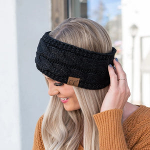 Cable Knit Lined Head Wrap for Women – Warm, Stylish Hair - Friendly Accessory | C.C. Brand - Truly Contagious