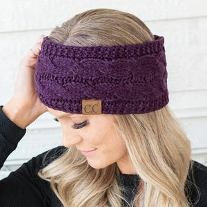 Cable Knit Lined Head Wrap for Women – Warm, Stylish Hair - Friendly Accessory | C.C. Brand - Truly Contagious