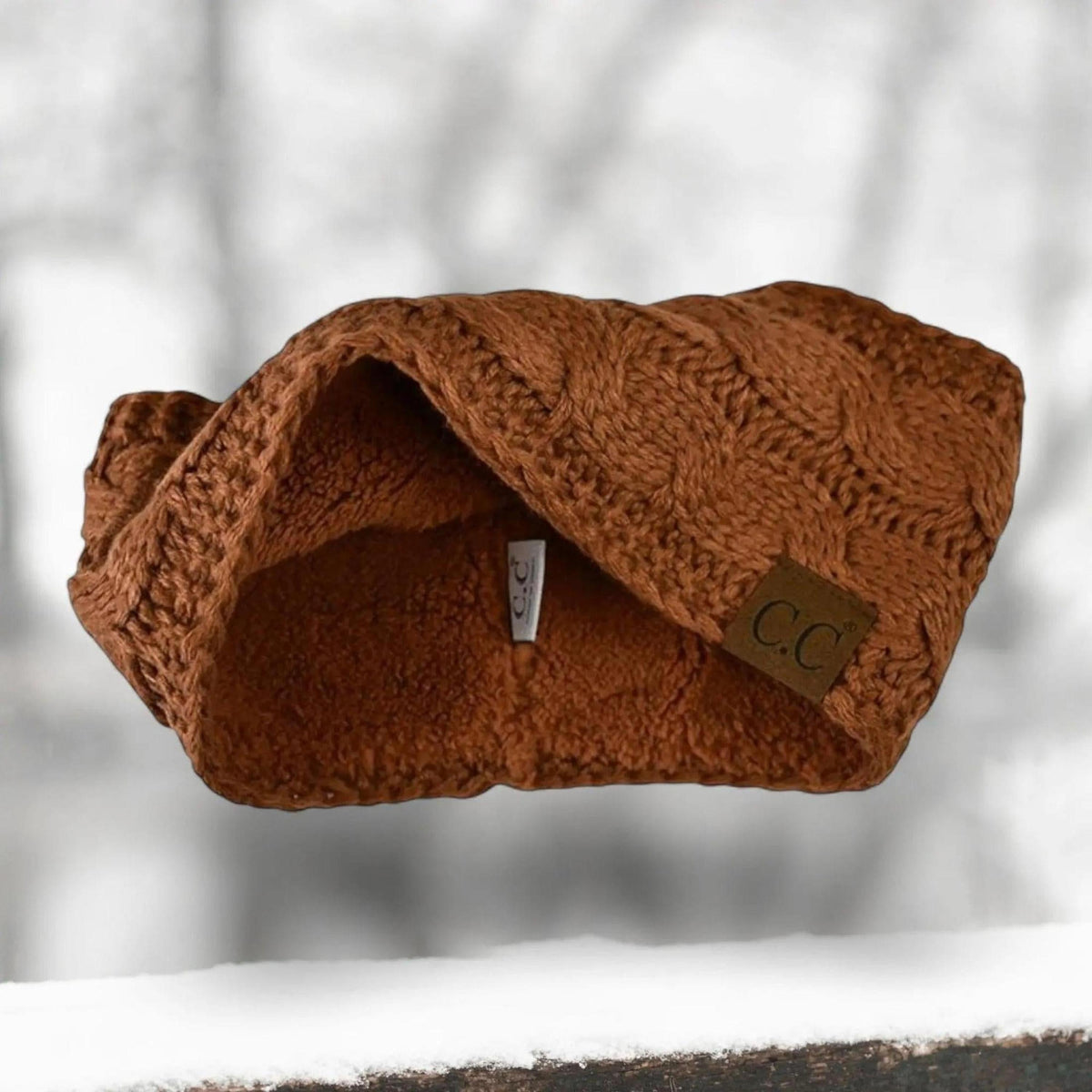 Cable Knit Lined Head Wrap for Women - Warm, Stylish Hair - Friendly Accessory | C.C. Brand - Truly Contagious