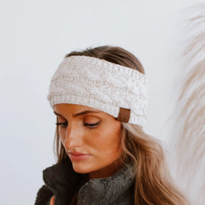 Cable Knit Lined Head Wrap for Women – Warm, Stylish Hair - Friendly Accessory | C.C. Brand - Truly Contagious