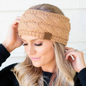 Cable Knit Lined Head Wrap for Women – Warm, Stylish Hair - Friendly Accessory | C.C. Brand - Truly Contagious