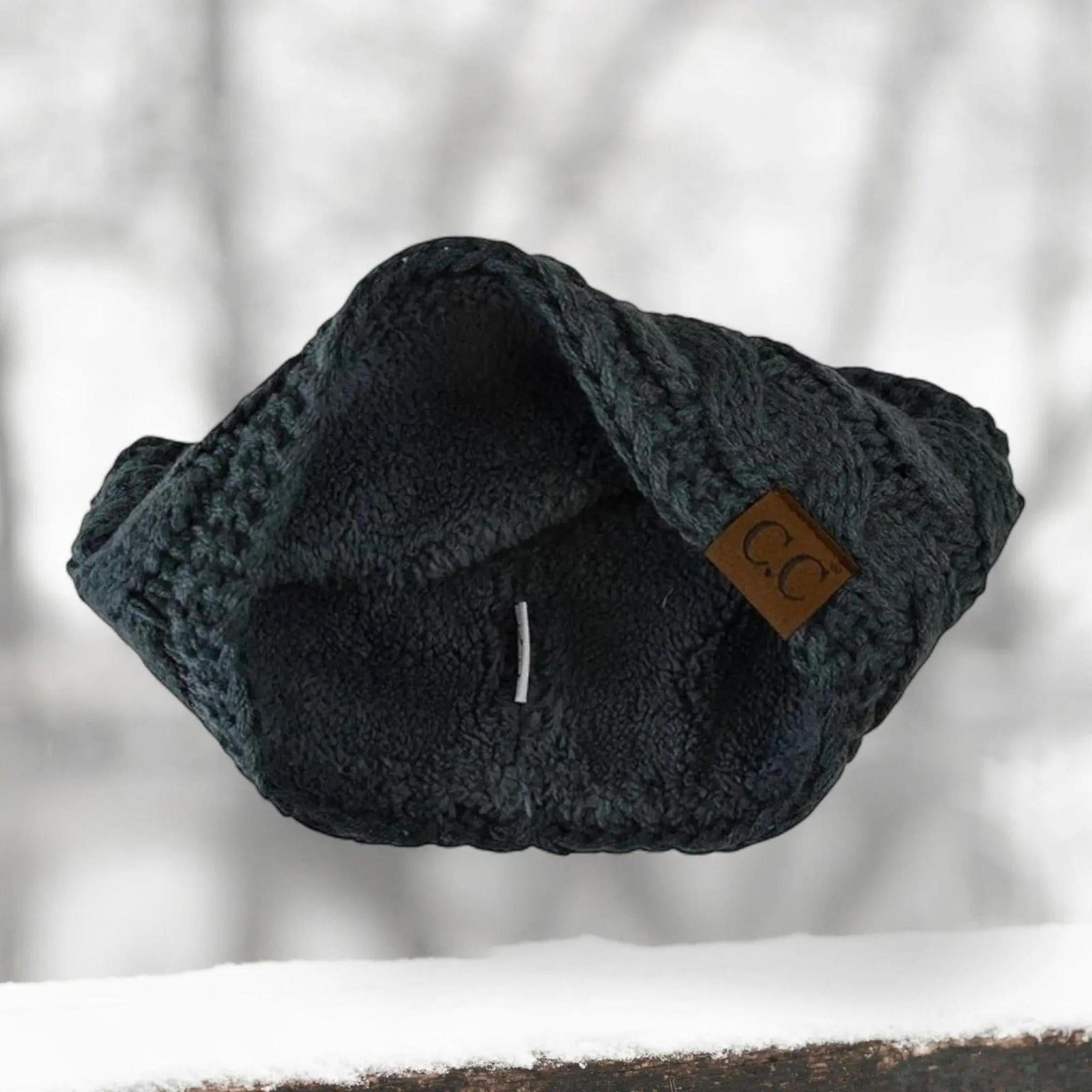 Cable Knit Lined Head Wrap for Women - Warm, Stylish Hair - Friendly Accessory | C.C. Brand - Truly Contagious