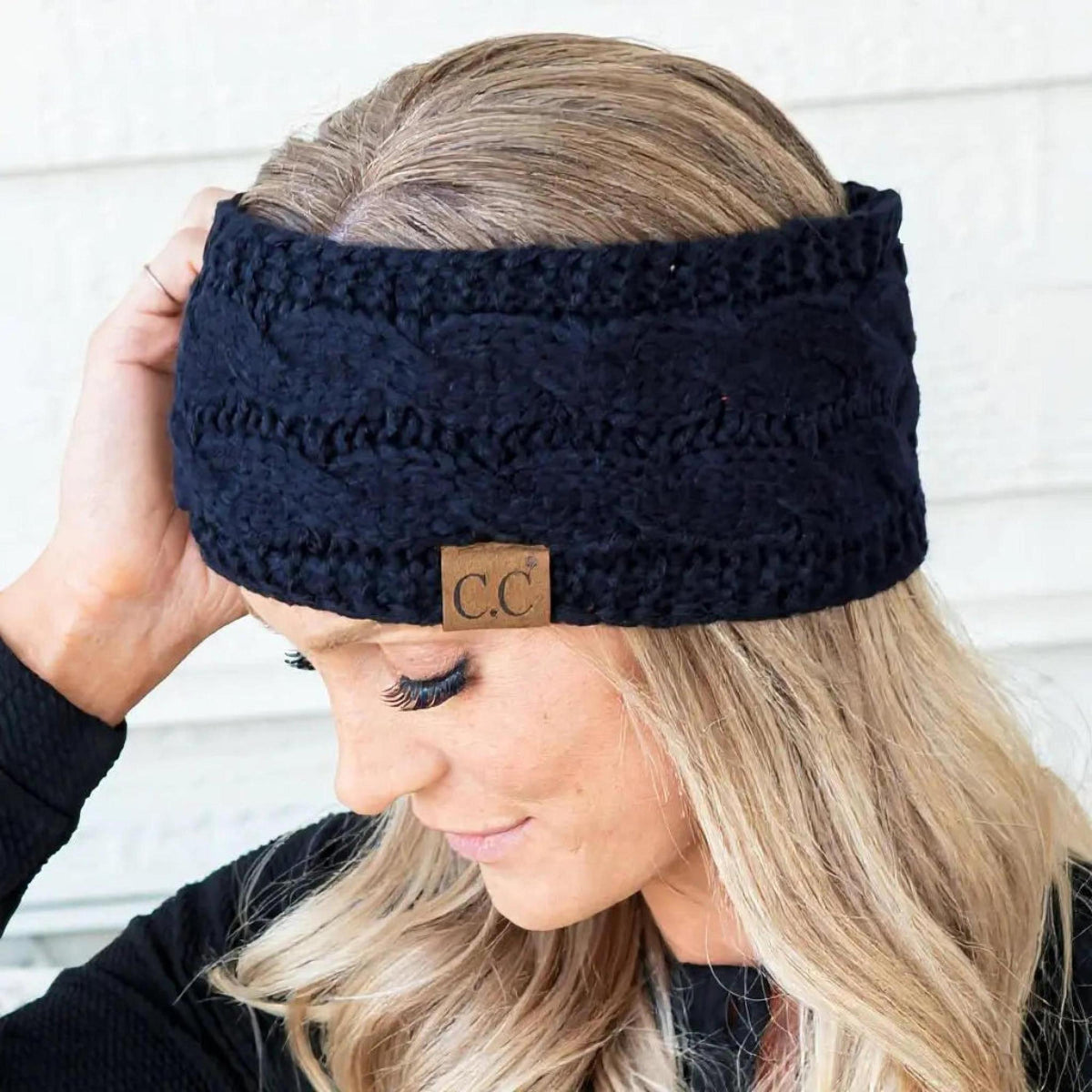 Cable Knit Lined Head Wrap for Women - Warm, Stylish Hair - Friendly Accessory | C.C. Brand - Truly Contagious