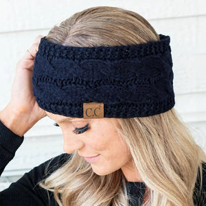 Cable Knit Lined Head Wrap for Women – Warm, Stylish Hair - Friendly Accessory | C.C. Brand - Truly Contagious
