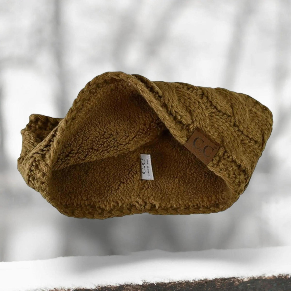 Cable Knit Lined Head Wrap for Women - Warm, Stylish Hair - Friendly Accessory | C.C. Brand - Truly Contagious