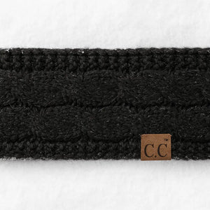 Cable Knit Lined Head Wrap for Women – Warm, Stylish Hair - Friendly Accessory | C.C. Brand - Truly Contagious