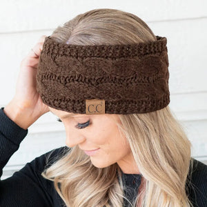 Cable Knit Lined Head Wrap for Women – Warm, Stylish Hair - Friendly Accessory | C.C. Brand - Truly Contagious