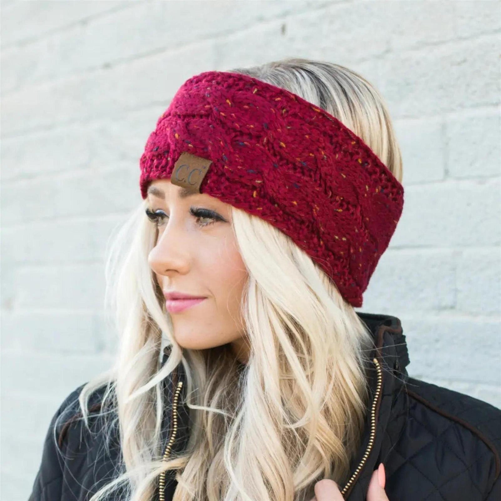 Cable Knit Lined Head Wrap for Women - Warm, Stylish Hair - Friendly Accessory | C.C. Brand - Truly Contagious