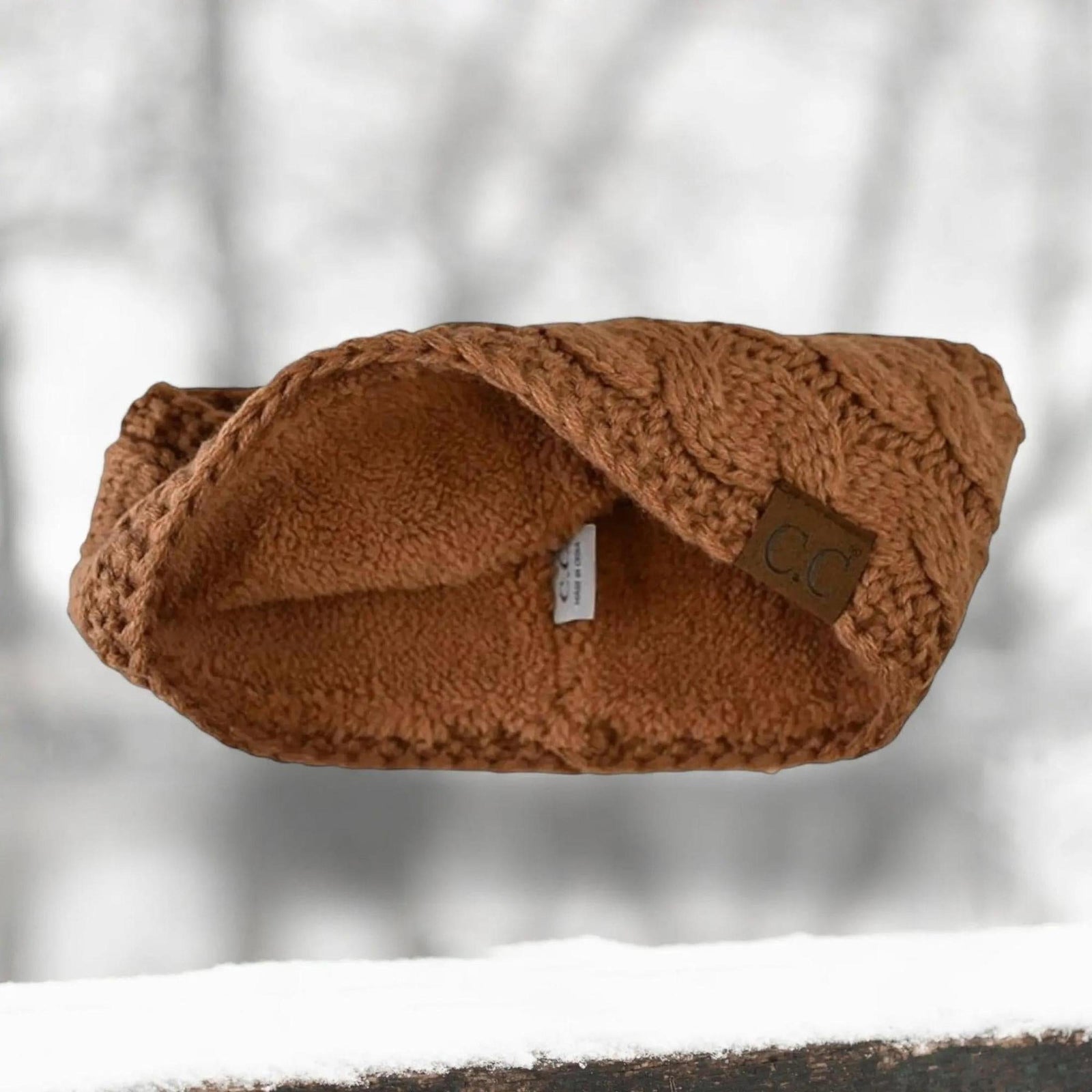 Cable Knit Lined Head Wrap for Women - Warm, Stylish Hair - Friendly Accessory | C.C. Brand - Truly Contagious