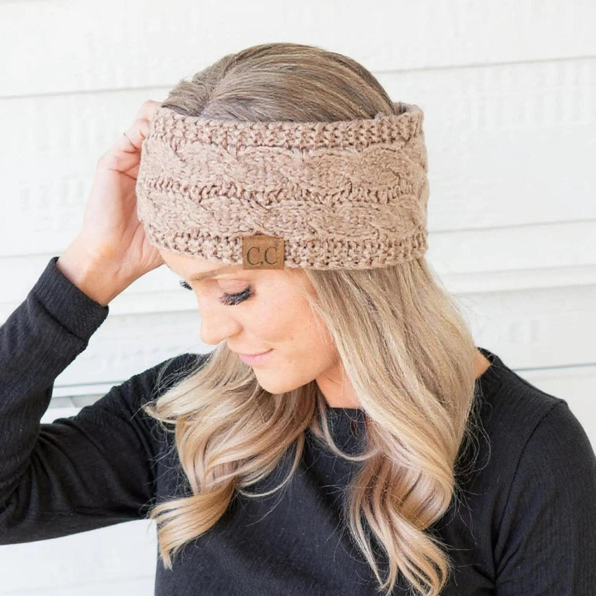 Cable Knit Lined Head Wrap for Women - Warm, Stylish Hair - Friendly Accessory | C.C. Brand - Truly Contagious