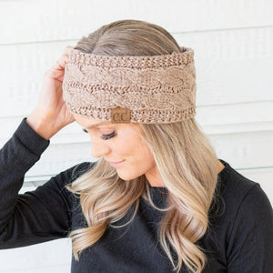 Cable Knit Lined Head Wrap for Women – Warm, Stylish Hair - Friendly Accessory | C.C. Brand - Truly Contagious