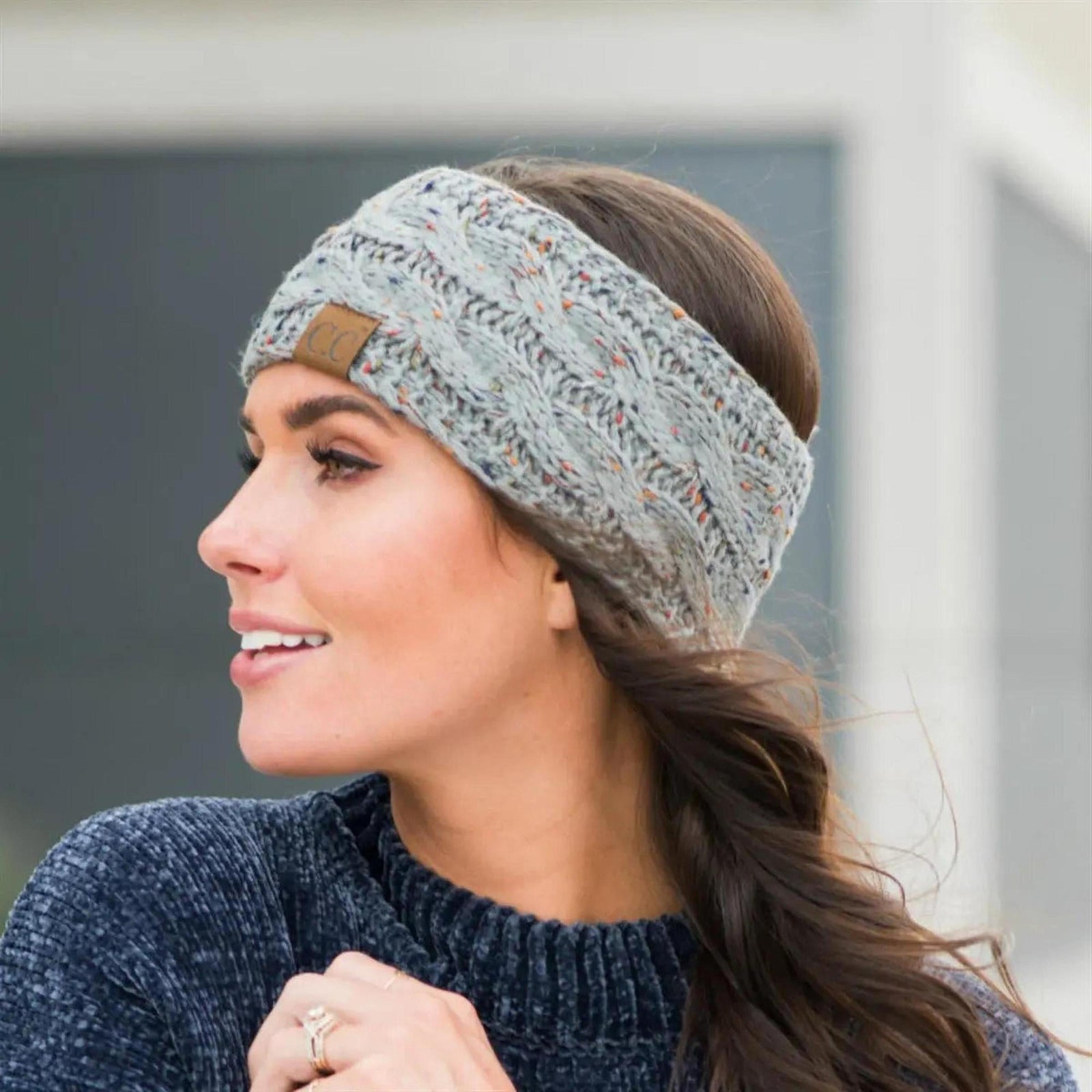 Cable Knit Lined Head Wrap for Women - Warm, Stylish Hair - Friendly Accessory | C.C. Brand - Truly Contagious