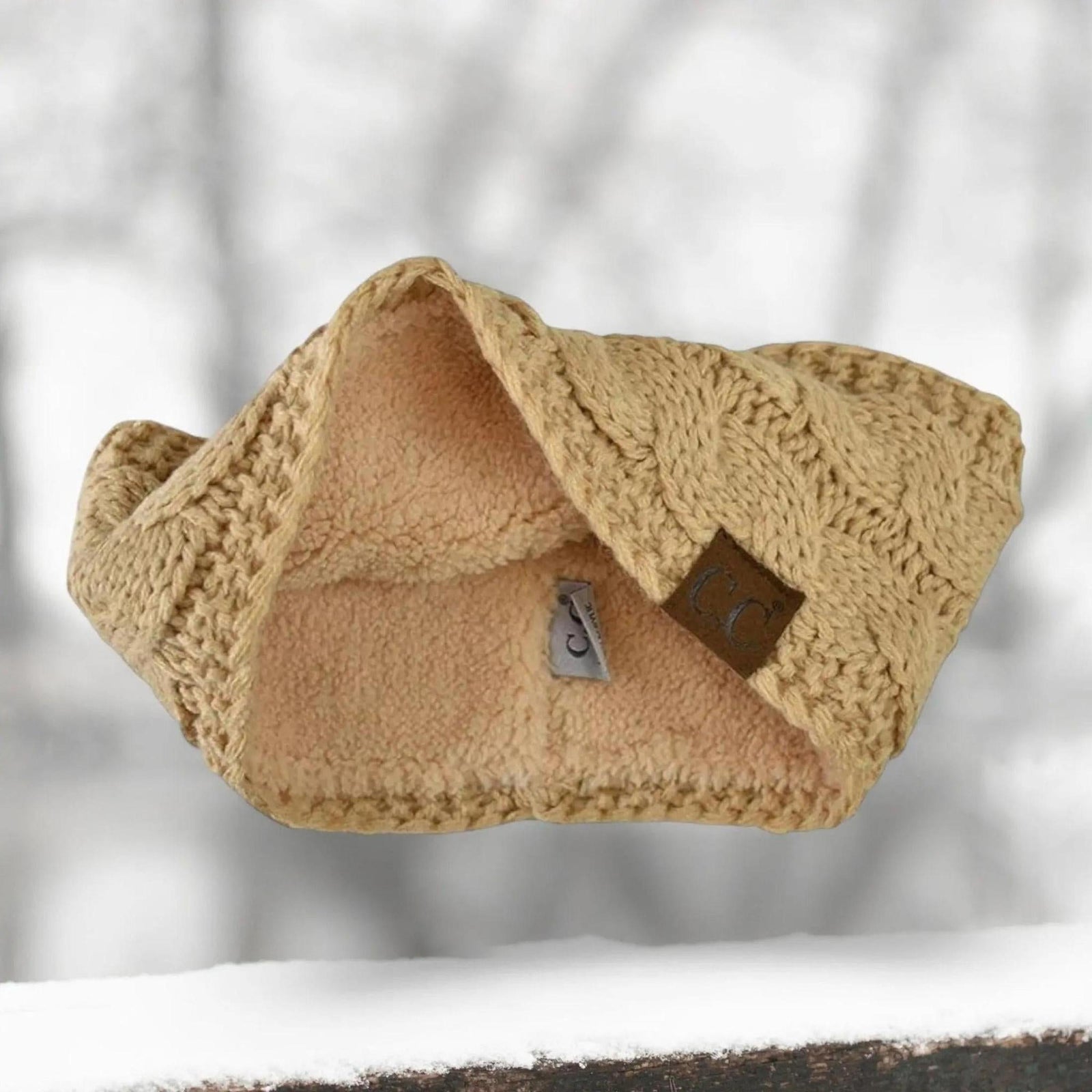 Cable Knit Lined Head Wrap for Women - Warm, Stylish Hair - Friendly Accessory | C.C. Brand - Truly Contagious