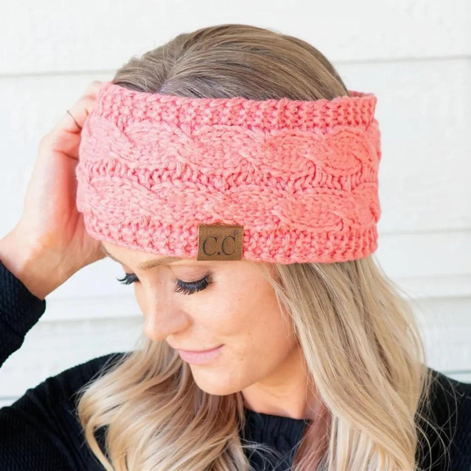 Cable Knit Lined Head Wrap for Women - Warm, Stylish Hair - Friendly Accessory | C.C. Brand - Truly Contagious