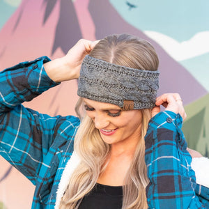 Cable Knit Lined Head Wrap for Women – Warm, Stylish Hair - Friendly Accessory | C.C. Brand - Truly Contagious