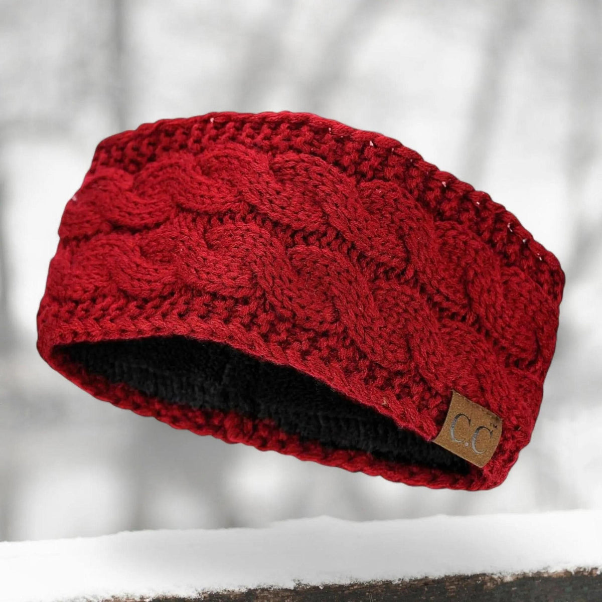 Cable Knit Lined Head Wrap for Women - Warm, Stylish Hair - Friendly Accessory | C.C. Brand - Truly Contagious